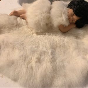 Native Indian Doll Sleeping On Rabbit Fur